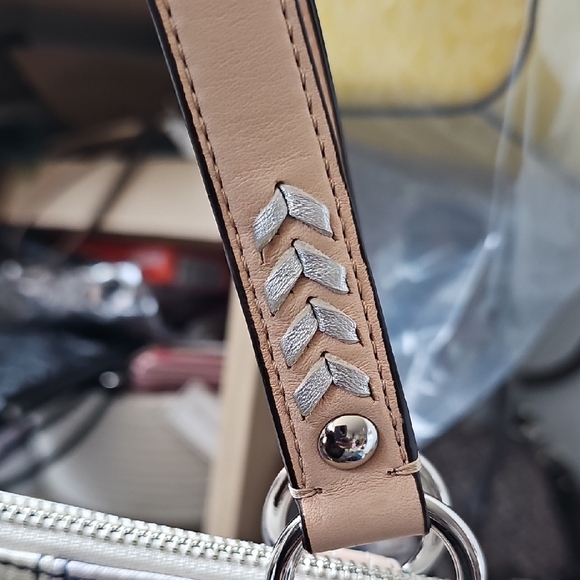 **Sold**Coach Blue and Cream Striped Tote Bag - Picture 5 of 7